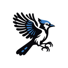 Perfect for Birdwatching, Nature Enthusiasts, and Wildlife Conservation Projects. Blue Jay Logo Design with Stylized Feather Details