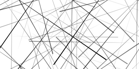 Obraz premium Trendy random diagonal lines image. Random chaotic lines. Abstract geometric pattern. image idea. Black outline monochrome texture. Vector illustration.