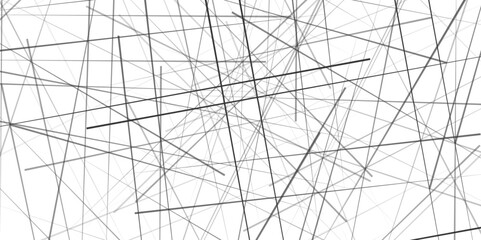 Chaotic abstract line background. Random geometric line seamless pattern. Black outline monochrome texture. Vector illustration.