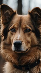 aesthetic image of a sable patterns dog closeup for wa background