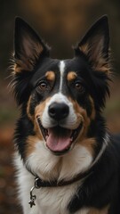 aesthetic image of a black tan and white tricolor dog background