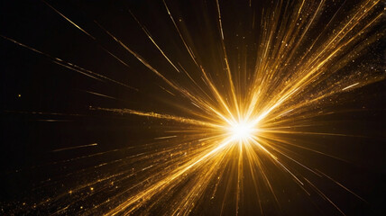 Resplandor dorado rompe la negra oscuridad del vacío