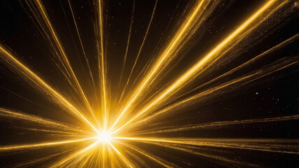 Explosion de luz dorada en medio de la oscuridad