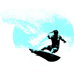surfista, tabla de surf, vector, surf, ola, surfer, grafico, mar,  deporte