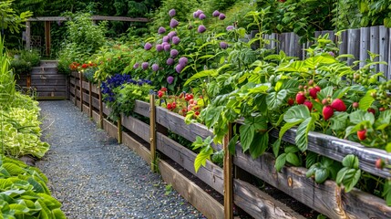 Perennial berry crops with raspberry and blueberry img