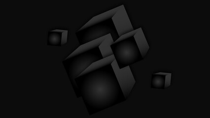 3d Black Cube wallpaper