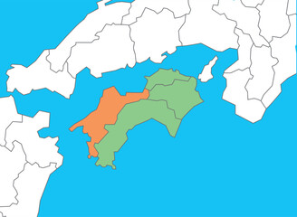 Obraz premium 愛媛県 愛媛 地図