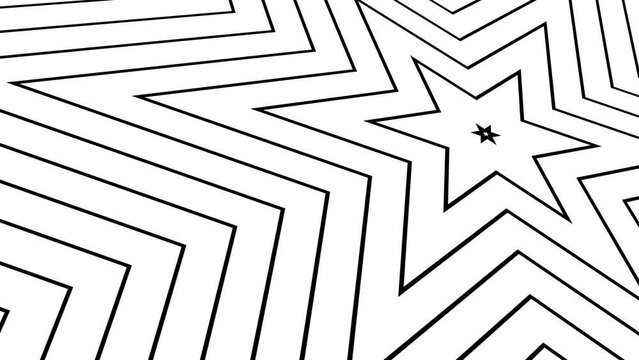 Black star echo wave lines on white background animation loop 