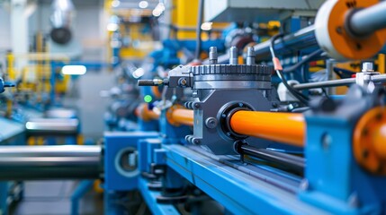 Industrial machinery for plastic extrusion in a factory