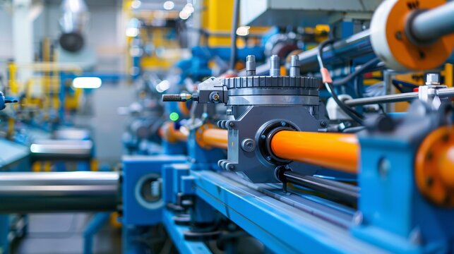 Industrial machinery for plastic extrusion in a factory