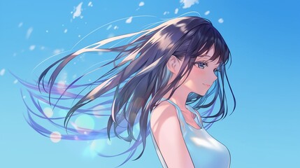 綺麗な髪の女性、ヘアスタイル35