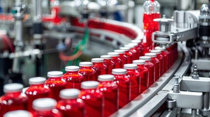 Fototapeta premium Industrial machinery for food packaging in a plant