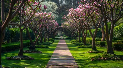 Fototapeta premium A garden of trees with alleys img