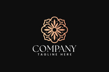 beauty jasmine flower and leaf ornament abstract logo design for fashion boutique florist business