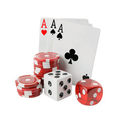 Obraz premium 3d vector illustration of poker cards, white background,