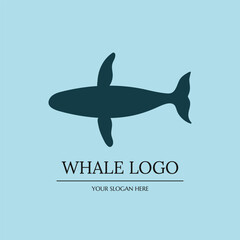Whale logo vector icon illustration
