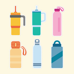 Travel Tumbler Sticker Vector Illustration