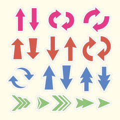 Collection Of Arrows Sticker Vector Illustration