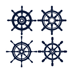 Wooden Ship Steering Wheel Vector Illustration © Think Studio