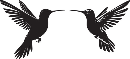 hummingbird silhouettes vector illustration