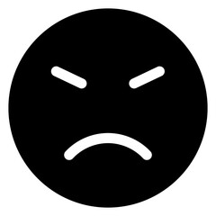 angry  glyph  icon isolated on white background