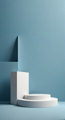 Fototapeta premium empty white room with blue sky