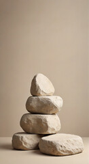 Blank Rock Stage Stand: Abstract Stone Plate Podium for Product Showcase
