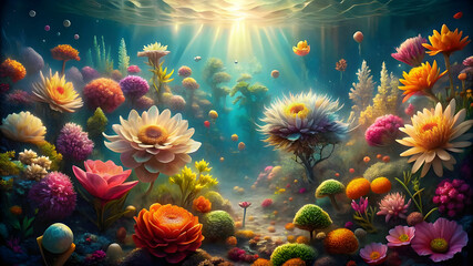 Under water flowers