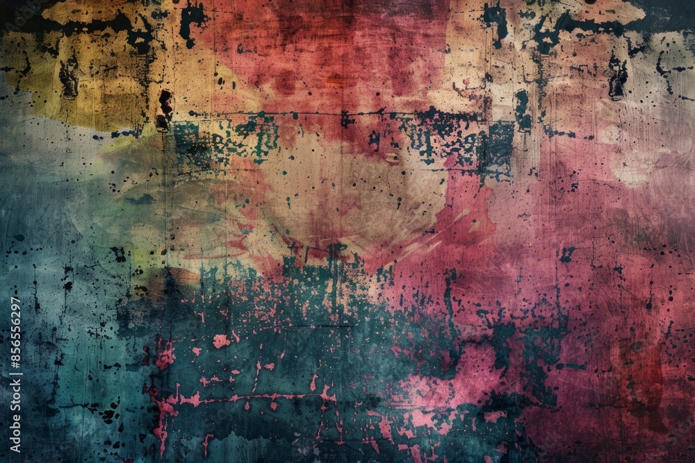 Poster multicolored abstract artwork with dynamic paint splatters. creative background design concept