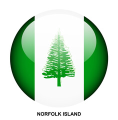 NORFOLK ISLAND flag button on white background