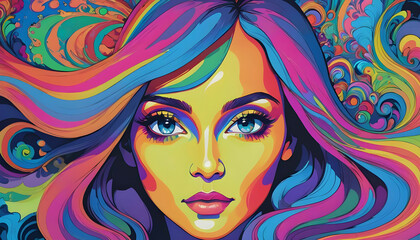 Obraz premium psychedelic painting of a woman