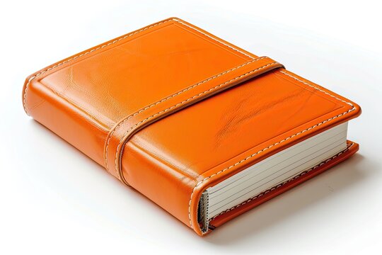 Orange note book isolated on a white background