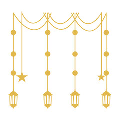 Ramadan Lantern Ornament. Islamic Style Background. Vector Illustration.
