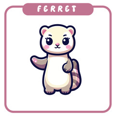 Cute Ferret, Coloring Book