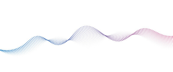 Fototapeta premium Flowing Dot Wave halftone gradient pattern on transparent background 