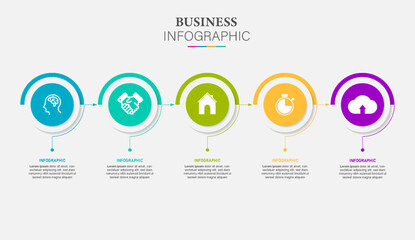 Business infographic element with 5 options