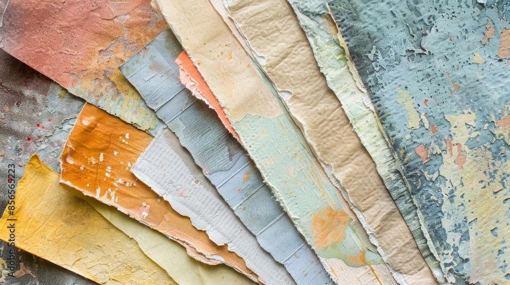 Poster a stack of paper with different colors and textures