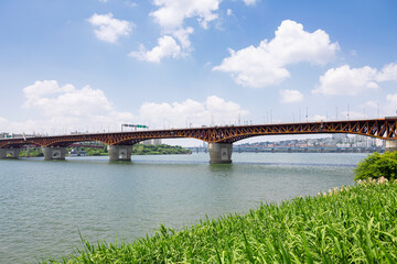Scenery around the Han River in summer