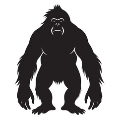 a black and white drawing of a gorilla