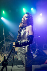 Young women performing on stage