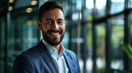 Naklejka premium portrait cheerful of business to convey their spirit job