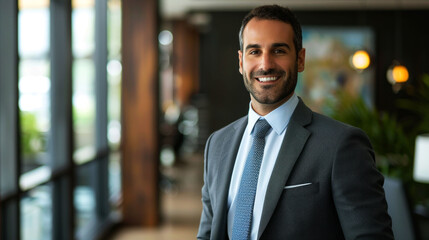 Fototapeta premium portrait cheerful of business to convey their spirit job