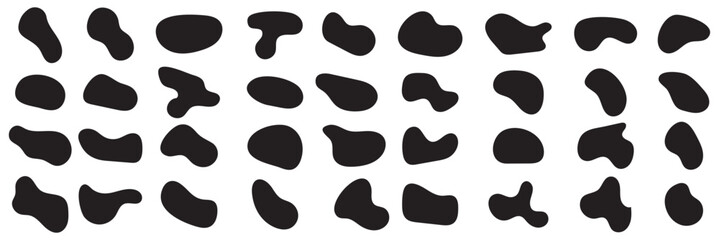 Amoeba blob shape vector illustration set