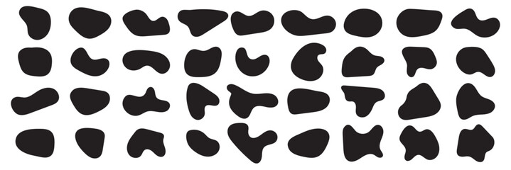 Amoeba blob shape vector illustration set