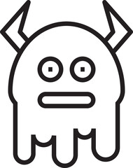 Funny Monster Line Character
