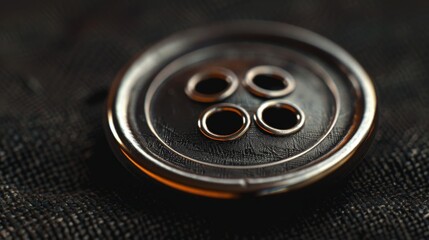 Obraz premium Close up macro shot of a tuxedo button showing intricate details and fine craftsmanship suitable for hyperdetailed backgrounds