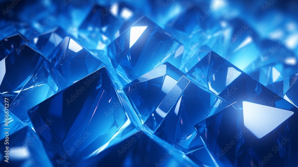 Aufkleber  a captivating abstract blue background with captivating diamonds and squares in an enchanting geometric pattern.