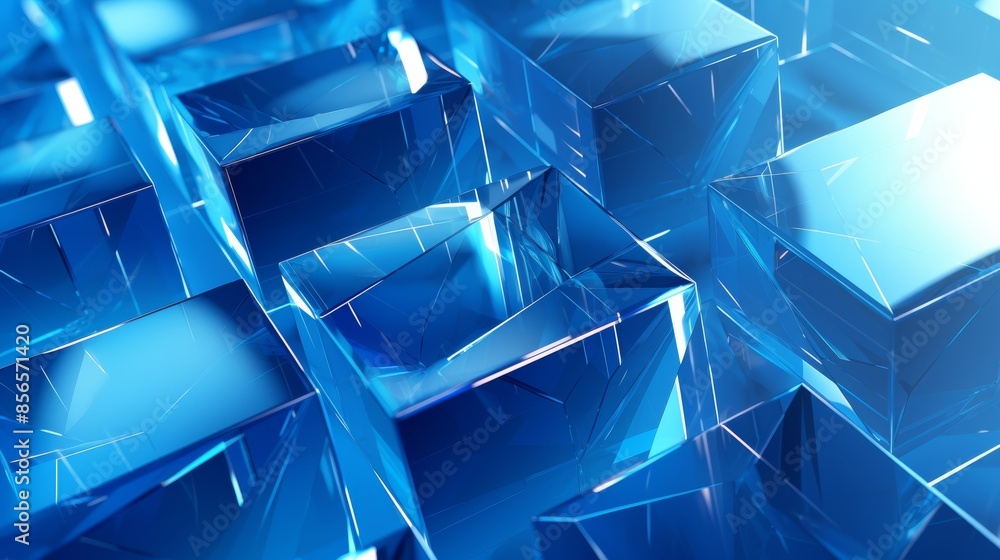 Fototapete  a captivating abstract blue background with captivating diamonds and squares in an enchanting geometric pattern.