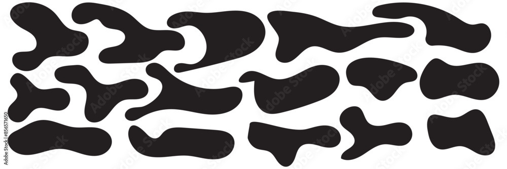 Aufkleber fluid blob organic shapes vector abstract design. abstract forms for paint liquid silhouette drop in