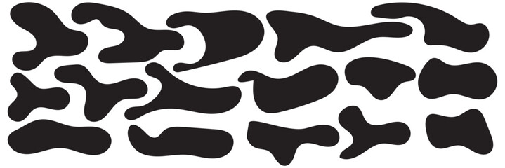 Fluid blob organic shapes vector abstract design. Abstract forms for paint liquid silhouette drop in modern style